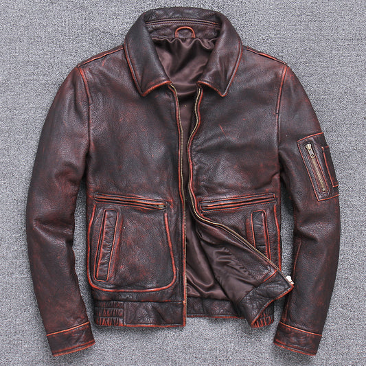 Thick leather Casual Make old leather jacket