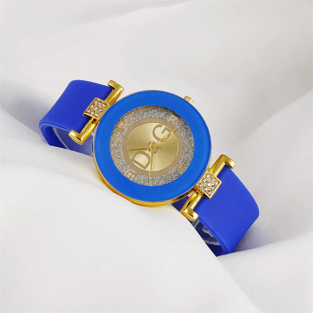 D&G Simple Black White Quartz Watches Women Minimalist Design Silicone Strap Wristwatch Big Dial Women's Fashion Creative Watch 2022