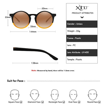 XIU Oversized Round Sunglasses Women Brand Designer Sunglases Woman Sun glasses Fashion Summer Gafas Feminino Oculos de sol
