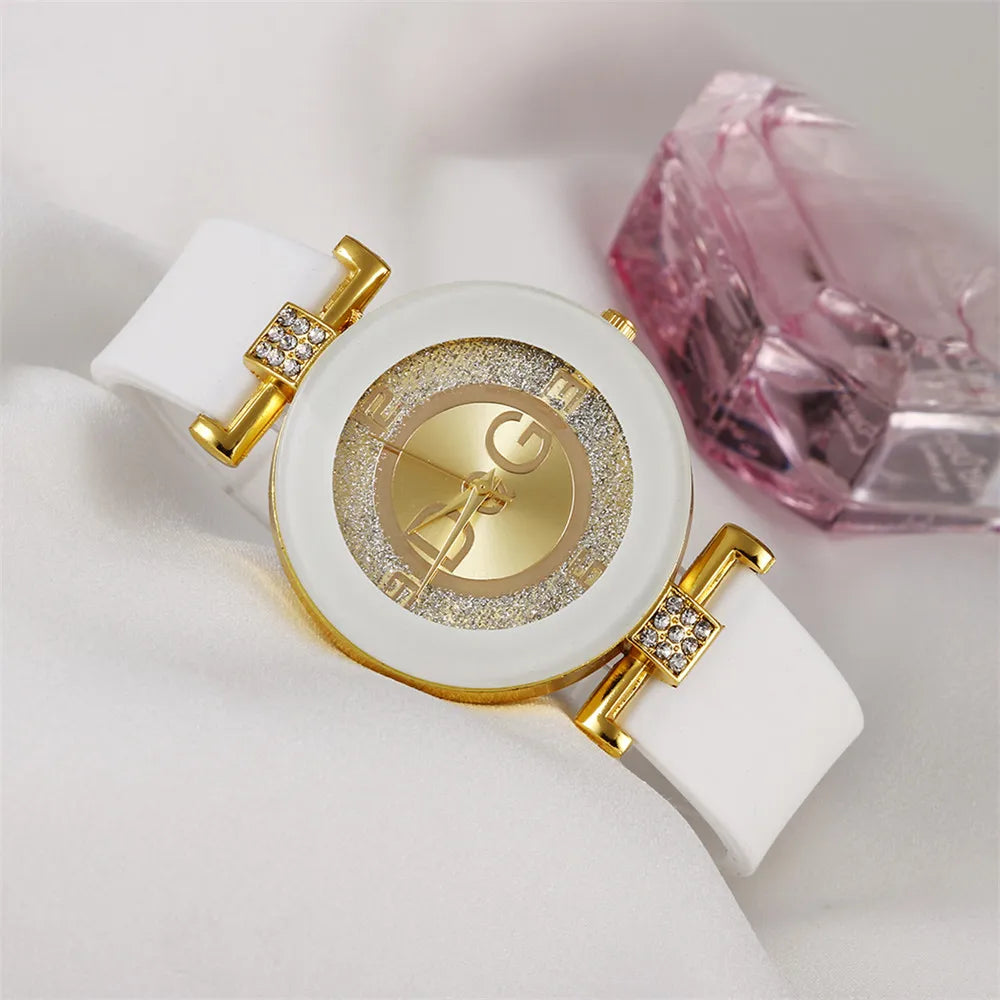 Relojes sencillos de cuarzo blanco y negro para mujer, reloj de pulsera con correa de silicona de diseño minimalista, esfera grande, reloj creativo a la moda para mujer 2022