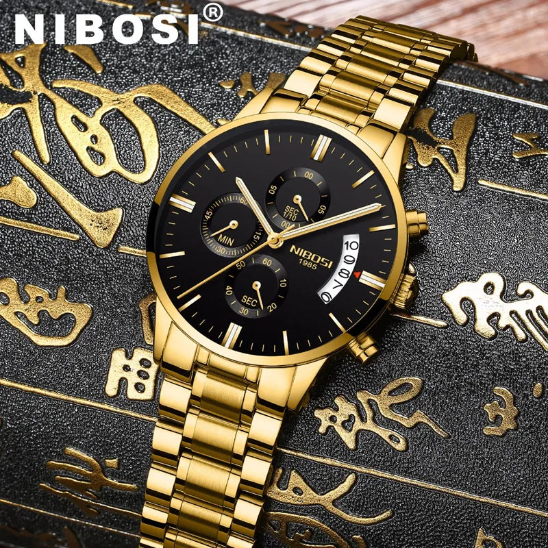 Relojes NIBOSI para hombre, relojes de pulsera de cuarzo militares a la moda de marca famosa de lujo para hombre, relojes de pulsera de cuarzo, reloj Masculino Saat