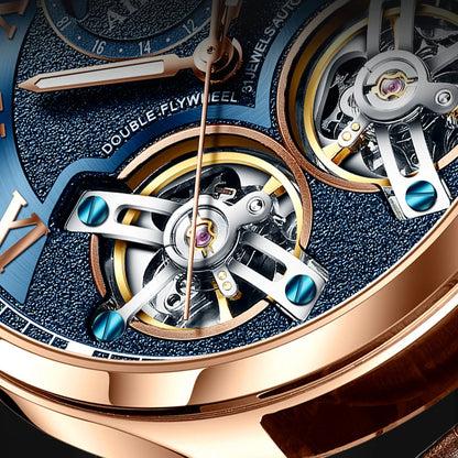 AI Original Design men's Double Flywheel Automatic Mechanical Watch Fashion Leisure Business Luxury Clock
