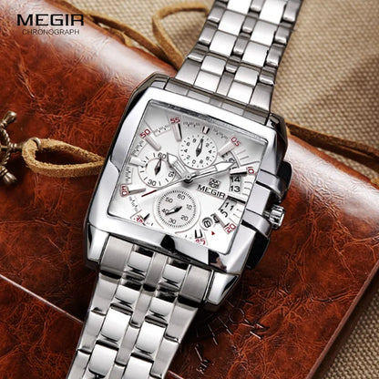 hot fashion men's business quartz watches luxury stainless steel wristwatch for man luminous three-eyes watch for male2018