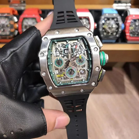 Richard Mille movimiento mecánico automático reloj de hombre marca de lujo RM Hollow reloj de alta gama de 6 pines