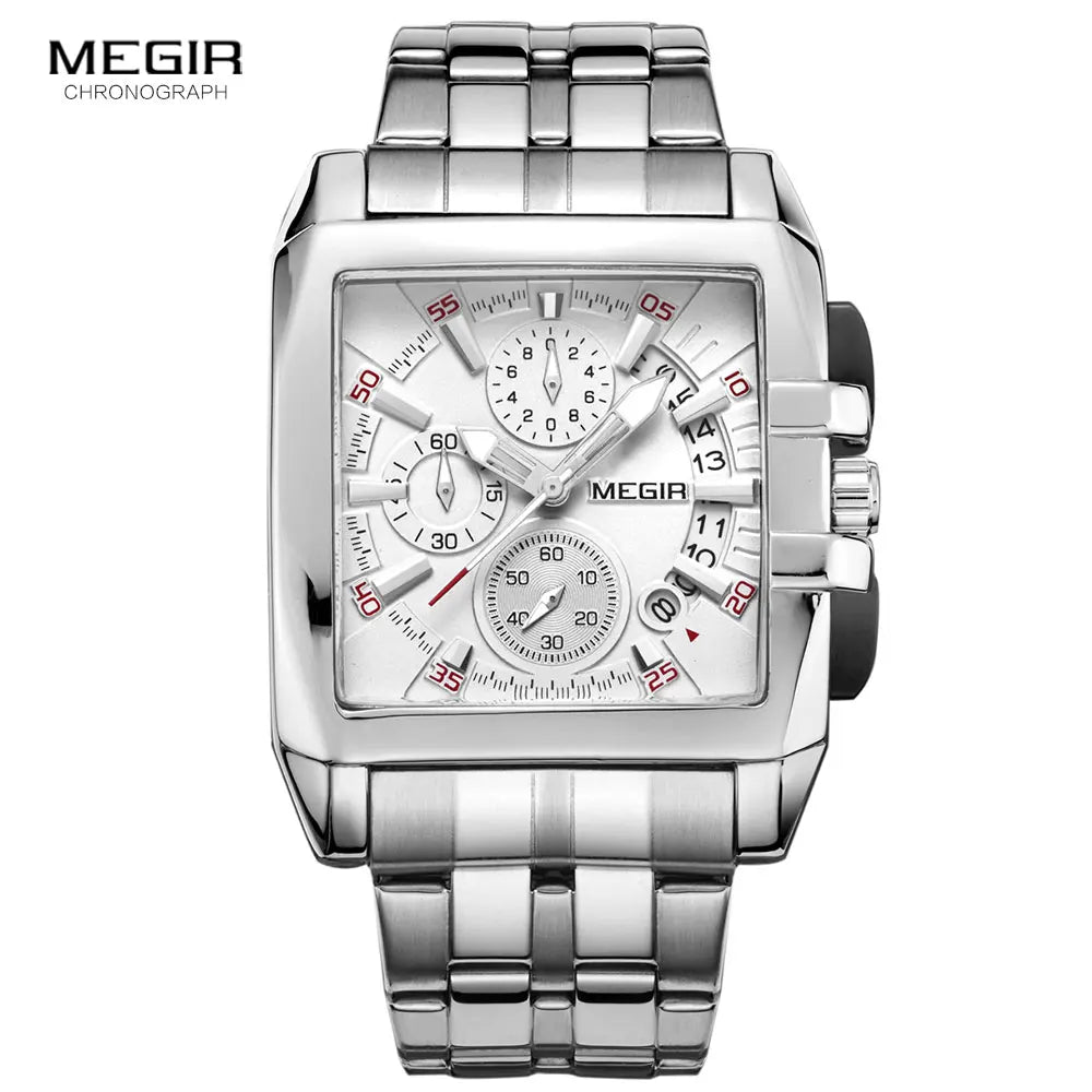 hot fashion men's business quartz watches luxury stainless steel wristwatch for man luminous three-eyes watch for male2018