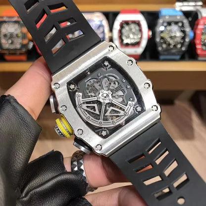 Richard Mille movimiento mecánico automático reloj de hombre marca de lujo RM Hollow reloj de alta gama de 6 pines