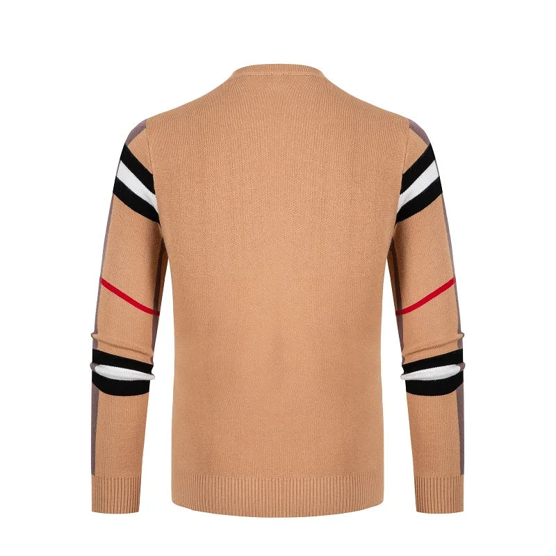 2023 New Fall Winter High End Designer Knitwear Men Classic Casual Stripe Plaid Pullovers Mens Business Brand Soft Warm Sweaters