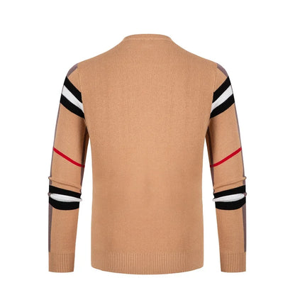 2023 New Fall Winter High End Designer Knitwear Men Classic Casual Stripe Plaid Pullovers Mens Business Brand Soft Warm Sweaters